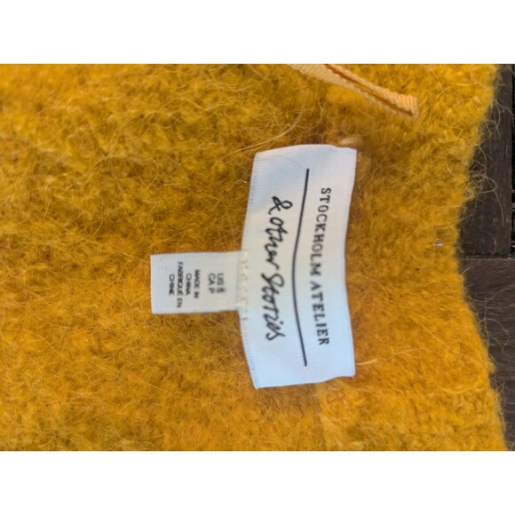 STOCKHOLM ATELIER & OTHER STORIES Women's Yellow Wool-Blend V-Neck Cardigan SZ S - Picture 5 of 6